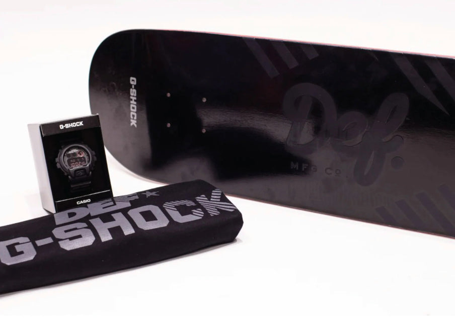 DEF x G-Shock watch and skateboard deck