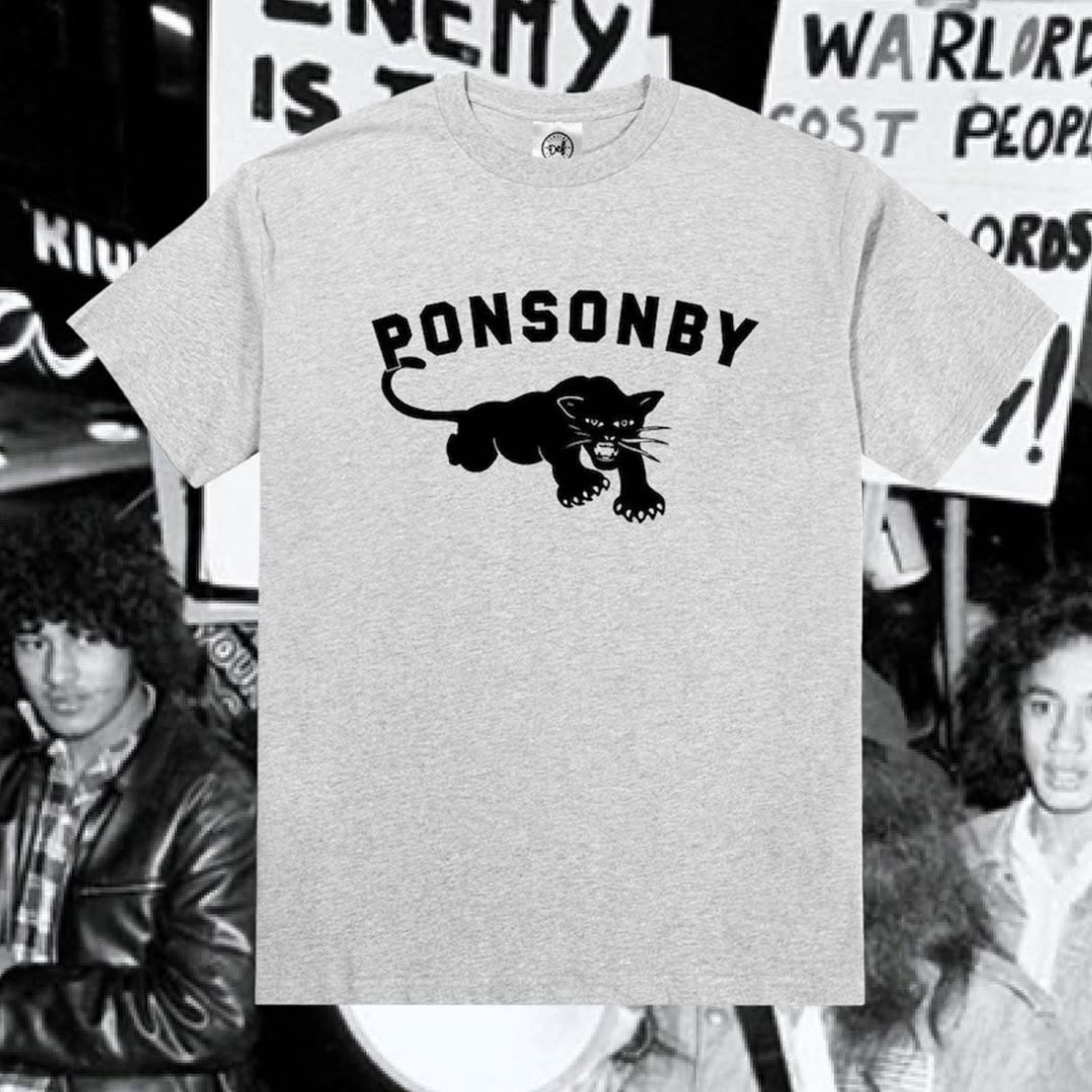 Ponsonby Panther Arch Tee - Heather Grey