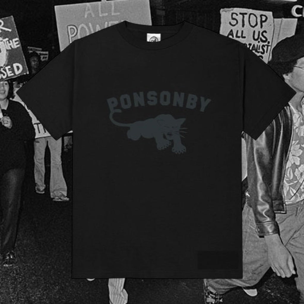 Ponsonby Panther Arch Tee - Black on Black