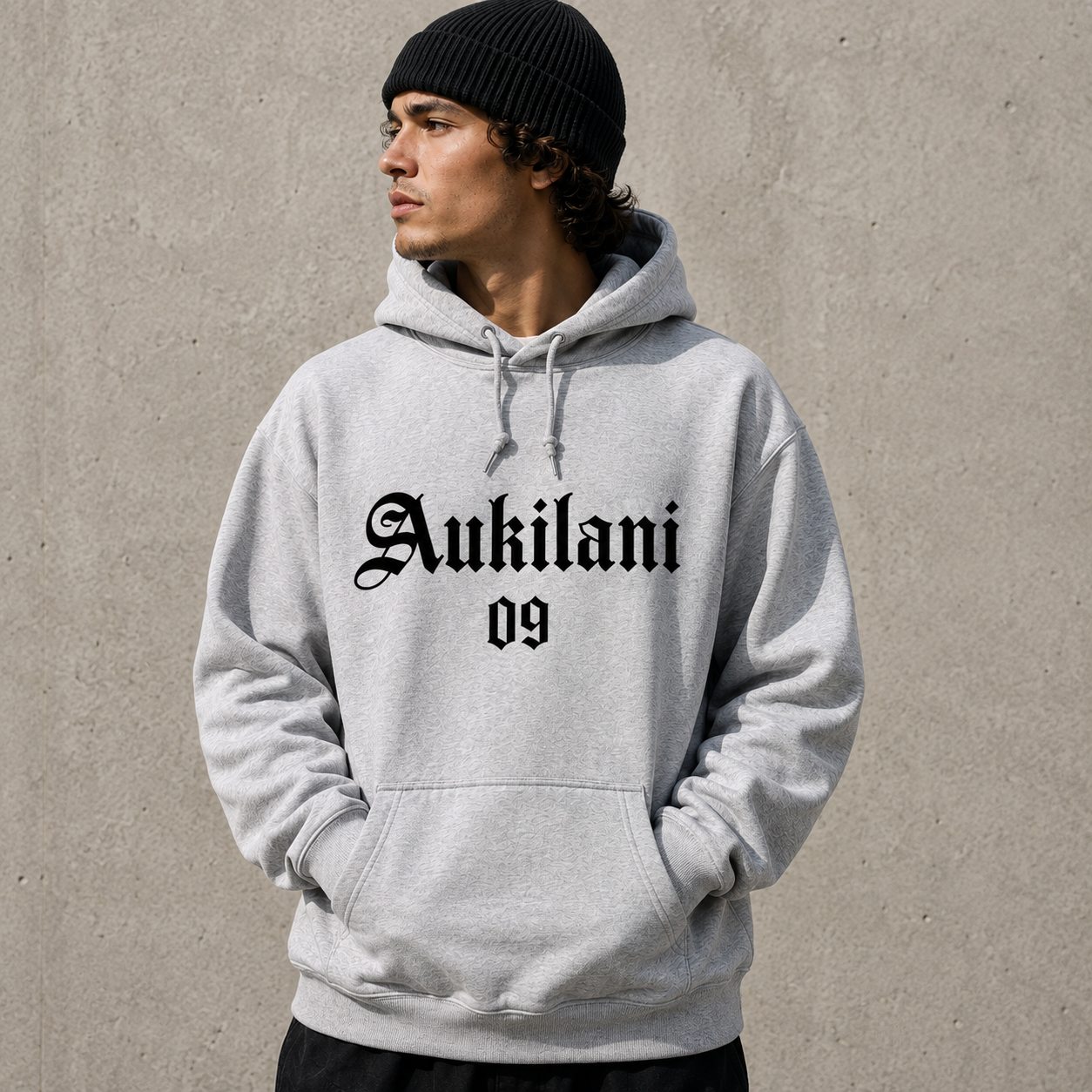 AUKILANI 09 HOOD - GREY MARL