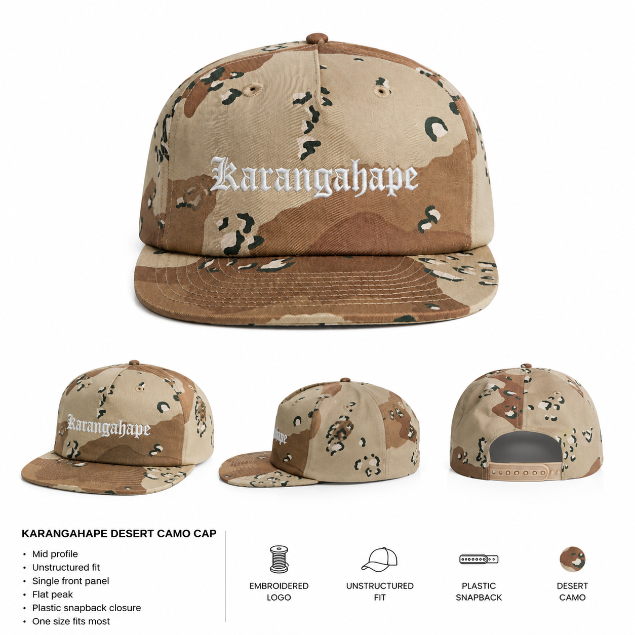 KARANGAHAPE DESERT CAMO CAP