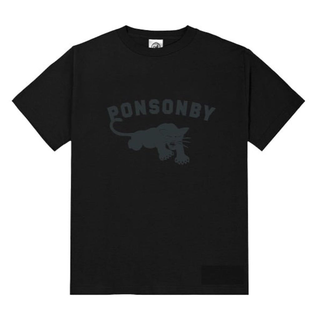 Ponsonby Panther Arch Tee - Black on Black