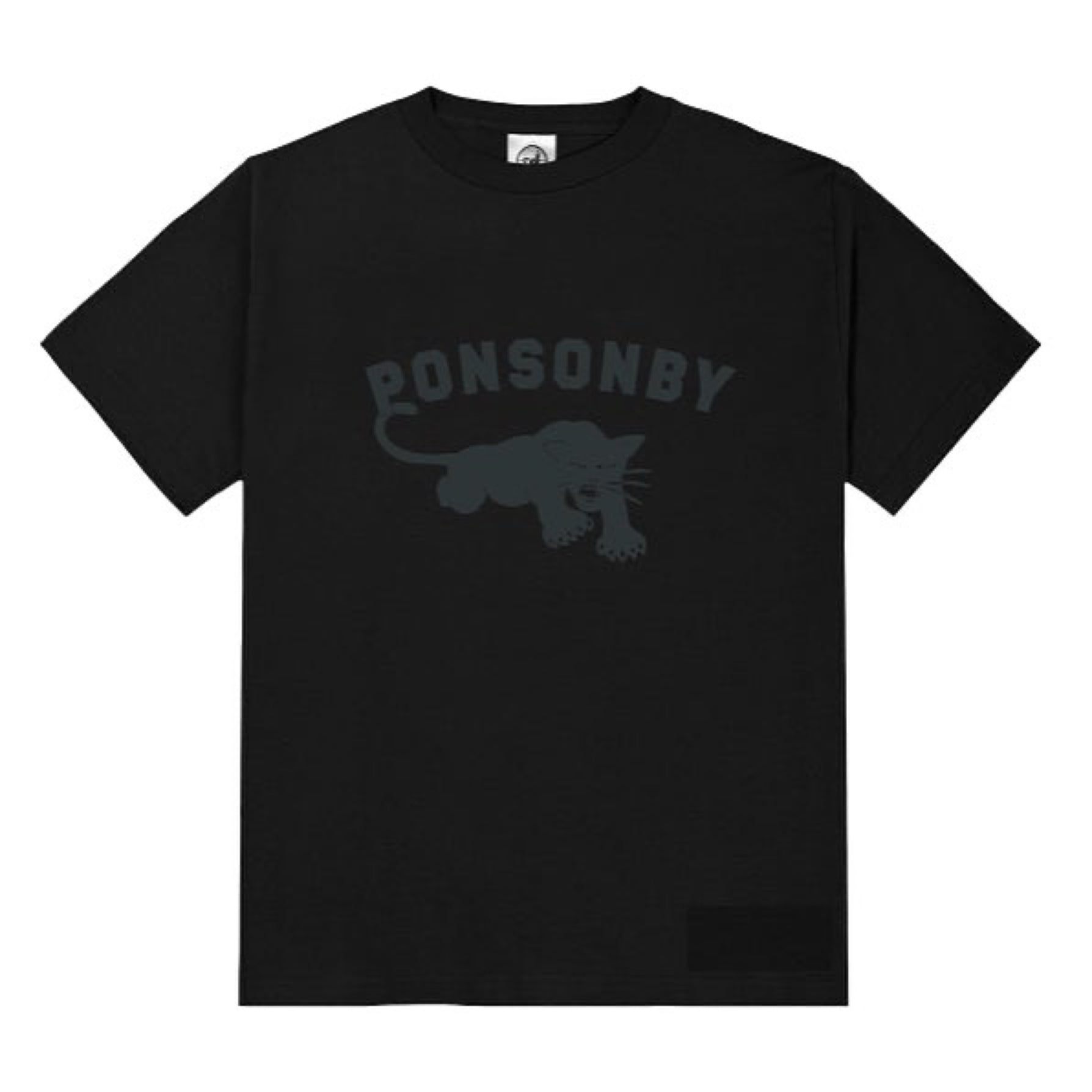 Ponsonby Panther Arch Tee - Black on Black