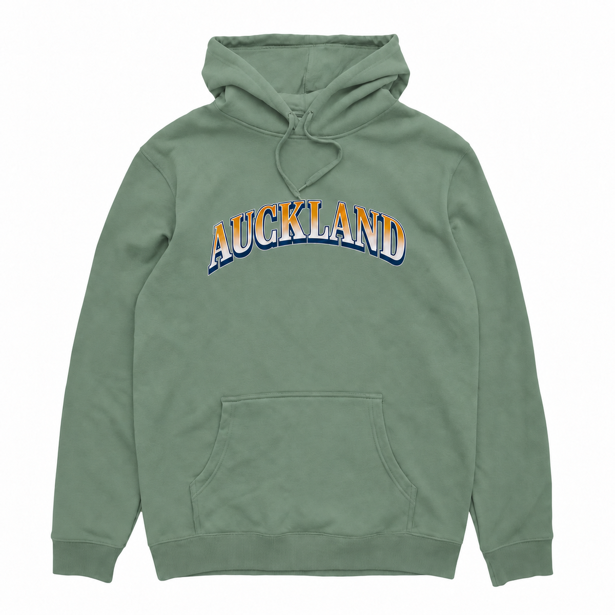 AUCKLAND ARCH HOOD - SAGE with Auckland Arch front print