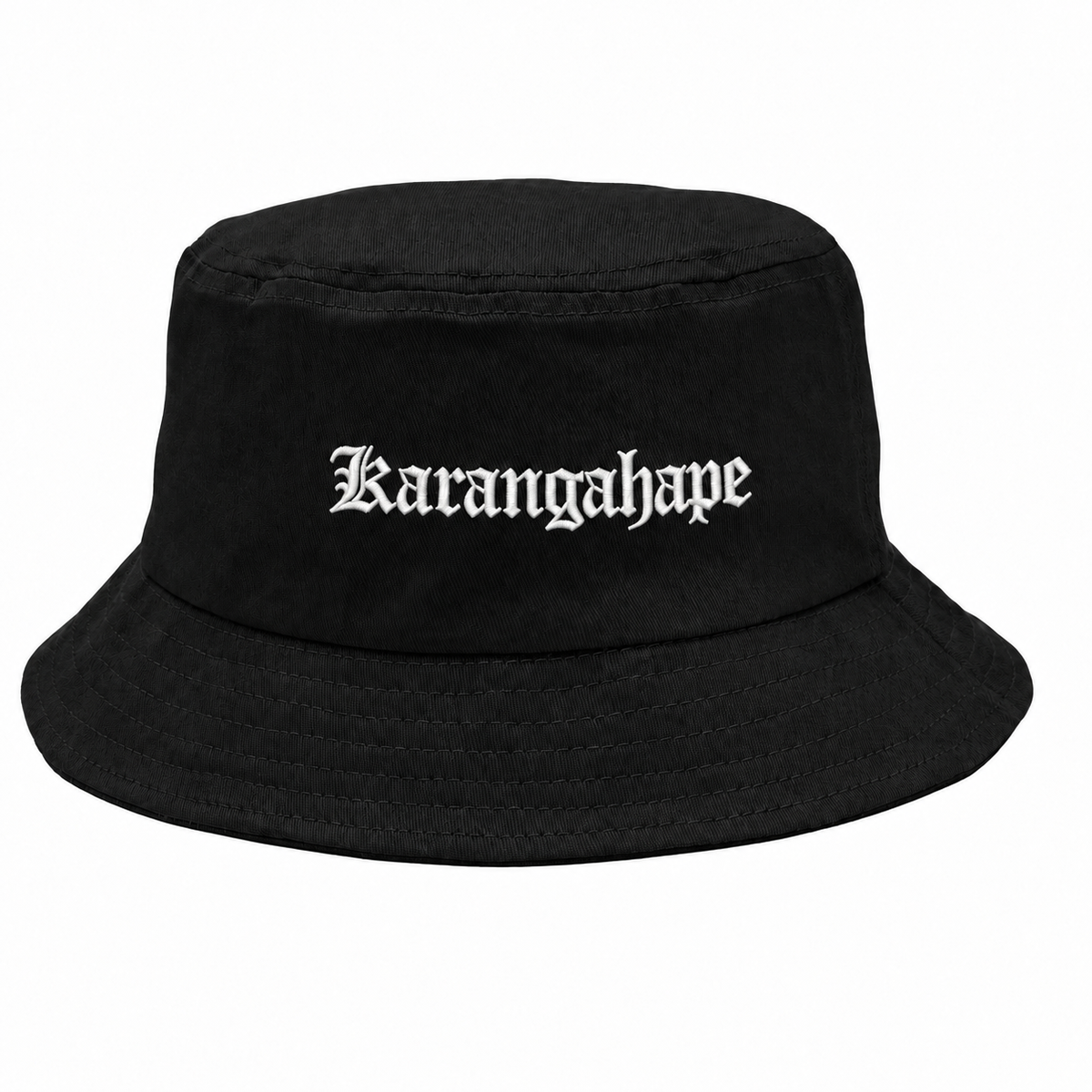 KARANGAHAPE black bucket hat without side eyelet