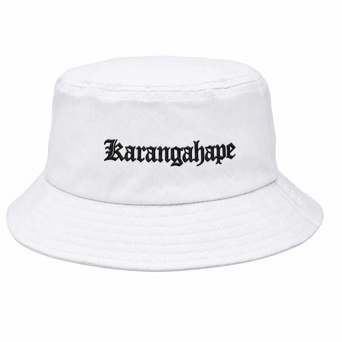 KARANGAHAPE white bucket hat without side eyelet