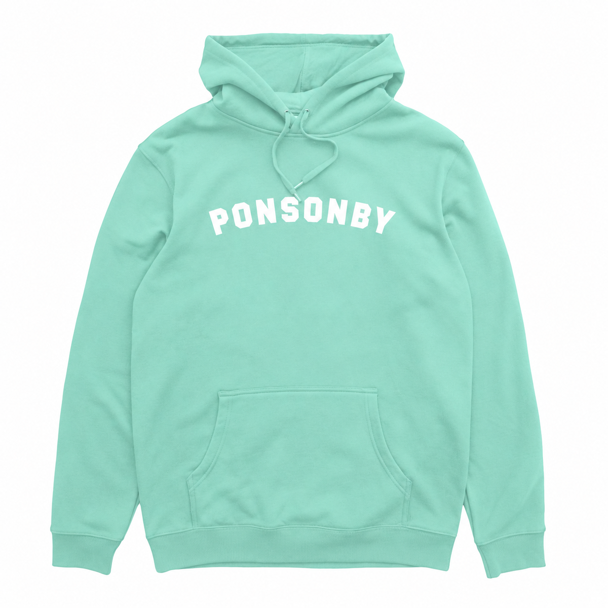 Ponsonby Arch hood in Mint with white front print
