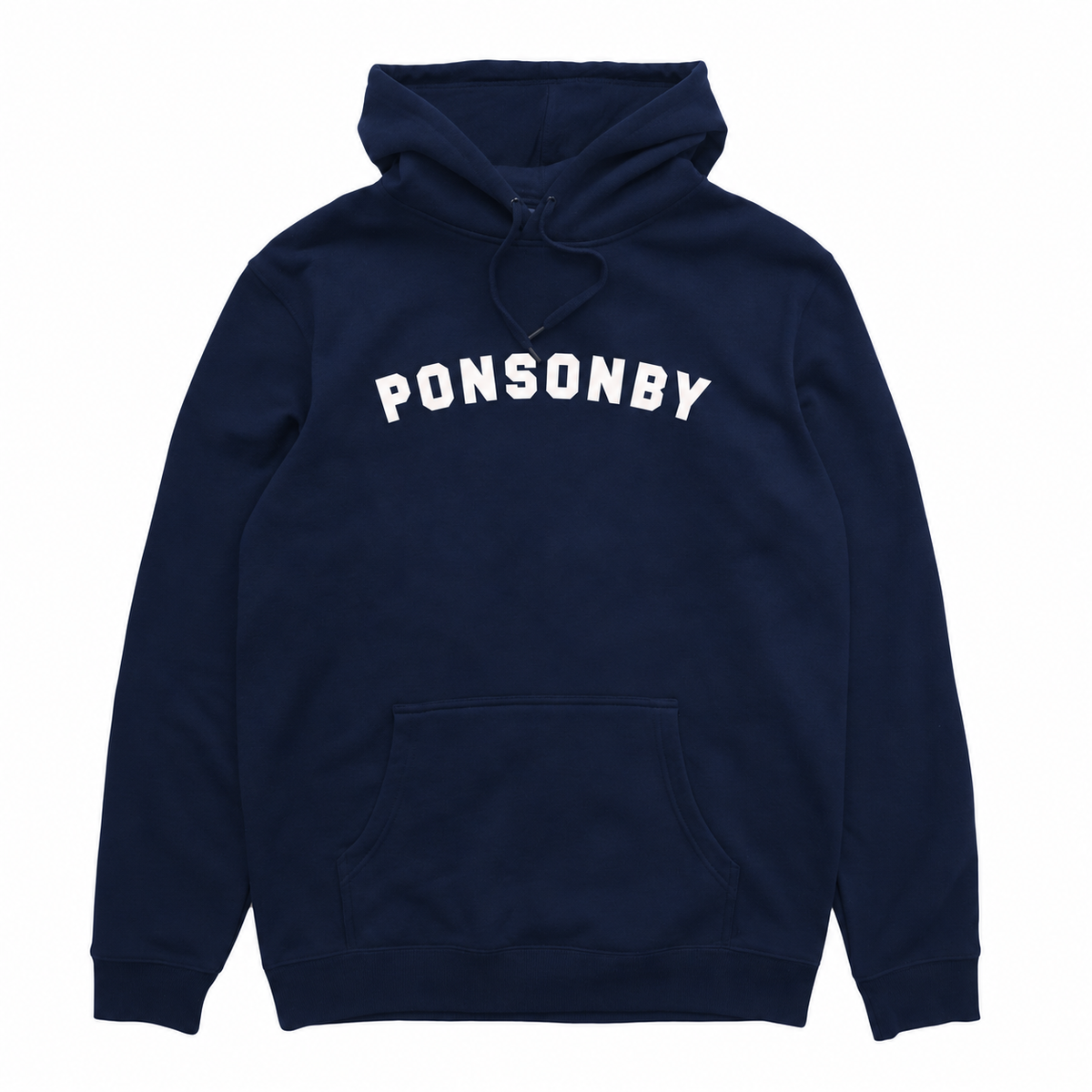 Ponsonby Arch hood in Navy with white front print